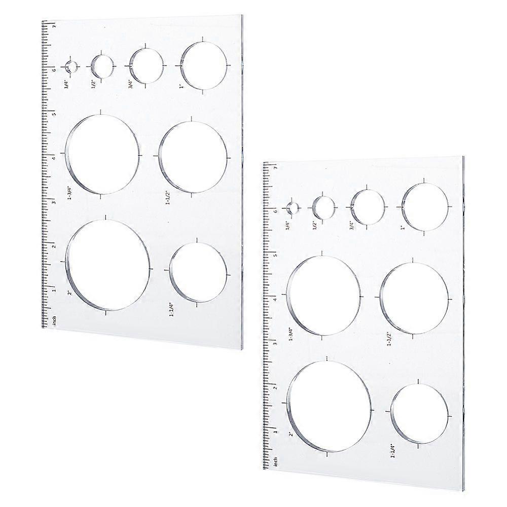 2pcs Circle Inlay Template 8 in 1 Router Stencils Template Acrylic Templates Drawing Scale Ruler Drawing Tool Measuring Tool for School Office Home Su