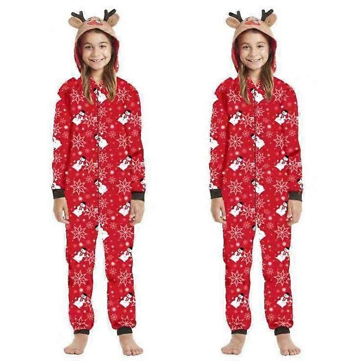 Family Matching Pajamas Christmas Parent-Child Zipper Jumpsuit
