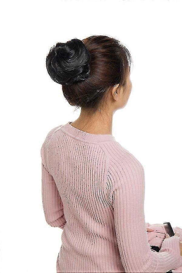 Rakt Hår Bun Löshår Scrunchie Updo Cover Hårförlängningar