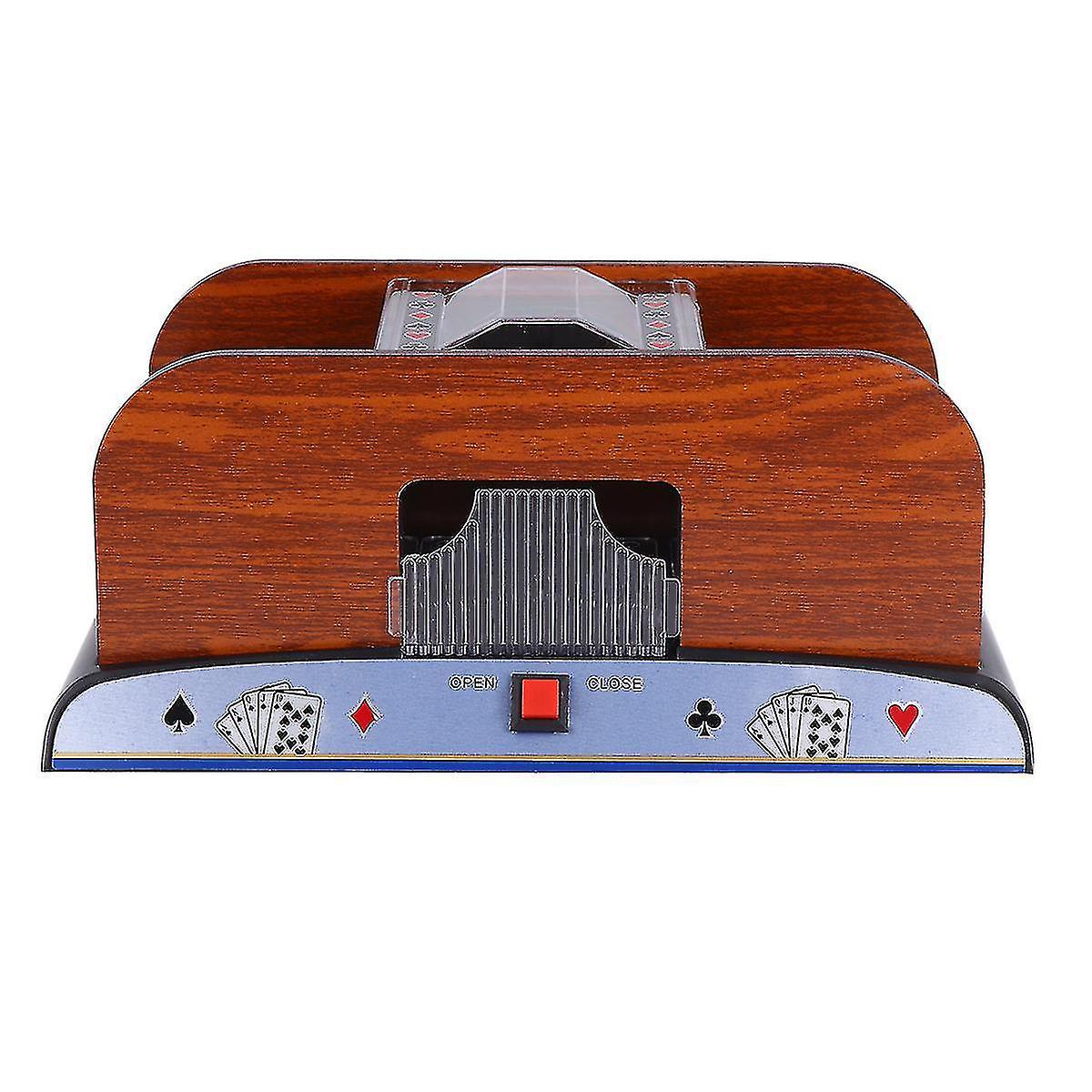 1pc Board Game Poker Playing Cards Electric Automatic Shuffler Without Battery (black)