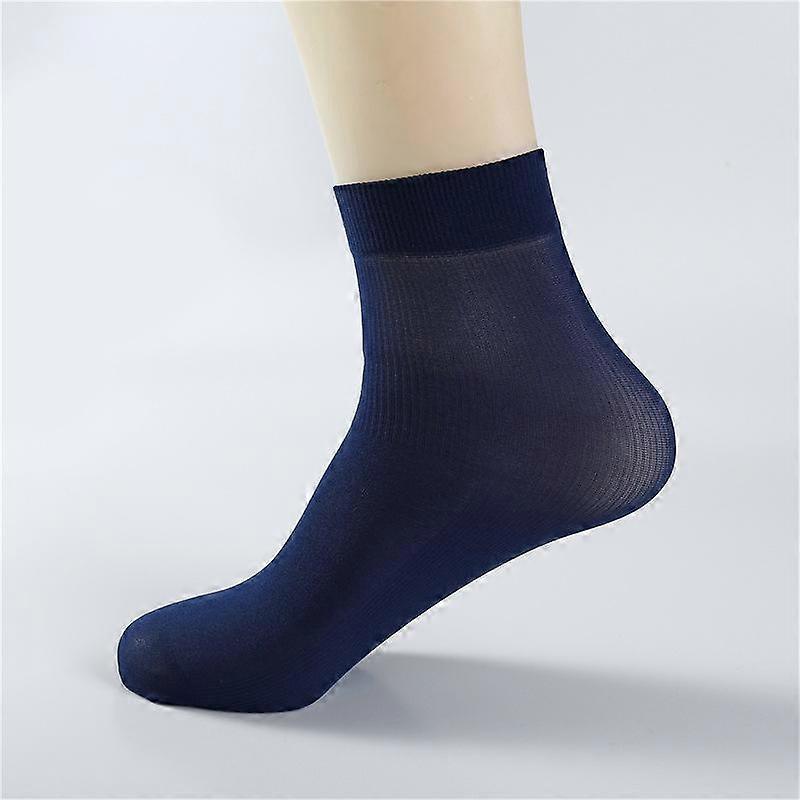 10/20Pairs Breathable Socks for Men Summer Ultra-thin Stripe Ice Silk Cool Socks Antibacterial Business Men Bamboo Fiber Socks