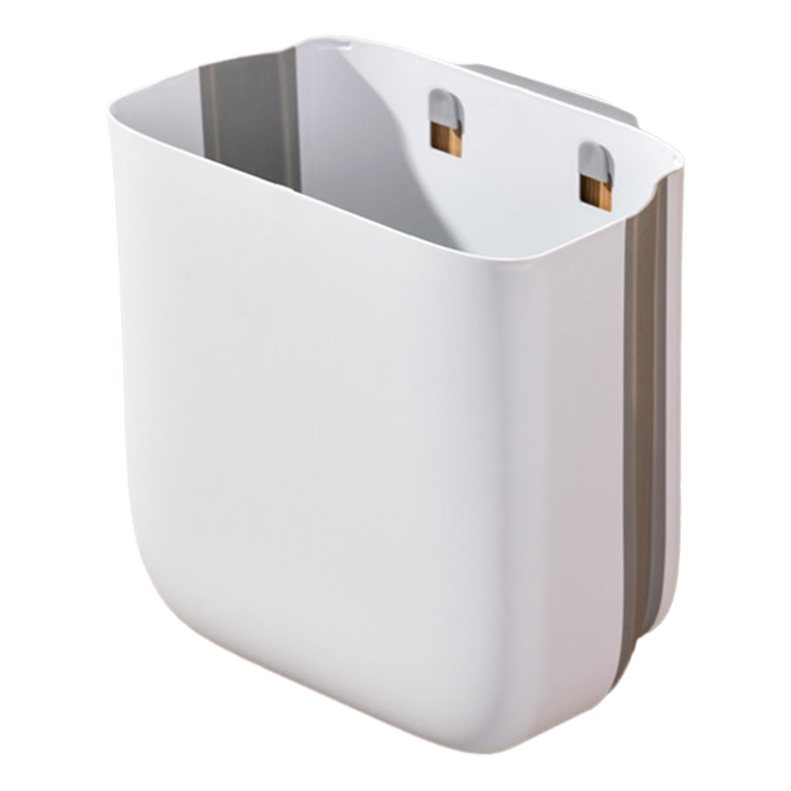 Wall Mounted Trash Can Bin Folding Waste Bin Kitchen Hanging Trash Bin Garbage Recycle Dustbin Rubbish Bins White