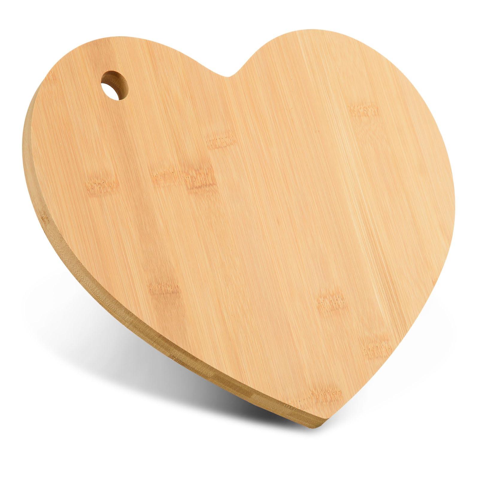 Heart Shaped Bamboo Cutting Board 12.01x9.84x0.59 Inch for Valentine's Day Charcuterie Cheese and Bread Serving Tray