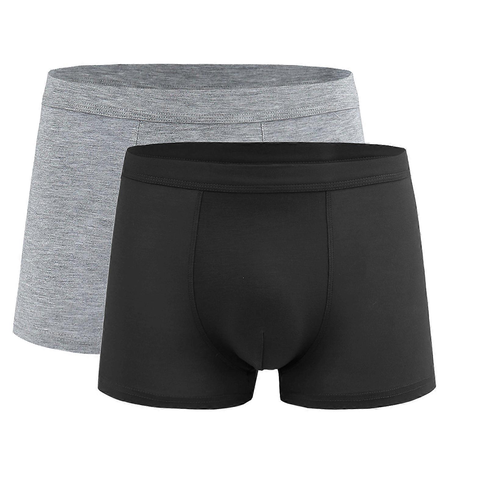 2pcs Mens Underwear Large Size High Elasticity Flat Leg Briefs Style D