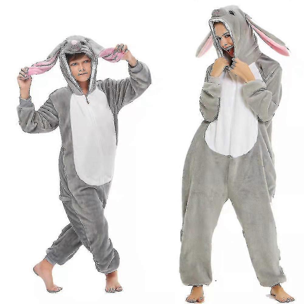 كبير الأذن الأرنب زي بيجاما أونيسي كيغورومي بذلة ملابس نوم الحيوان هوديي للأطفال الكبار
