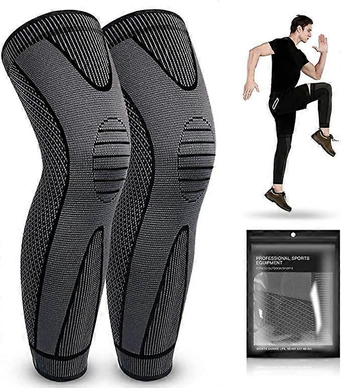 Leg Compression Sleeves Full Leg 2 Pack Men's Long Knee Pads Women's Knee Pads for Running etc. Joint Pain Relief