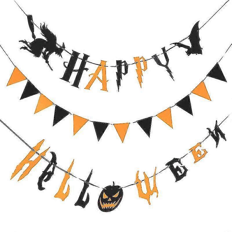 2pcs Happy Halloween Banner