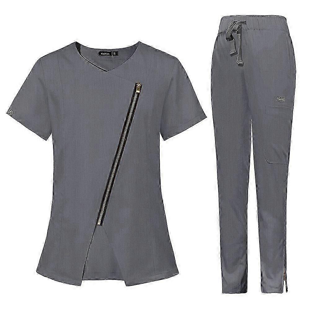 Uniform Scrub Set Breathable Workwear Top and Pant for Nursing SPA Massaging