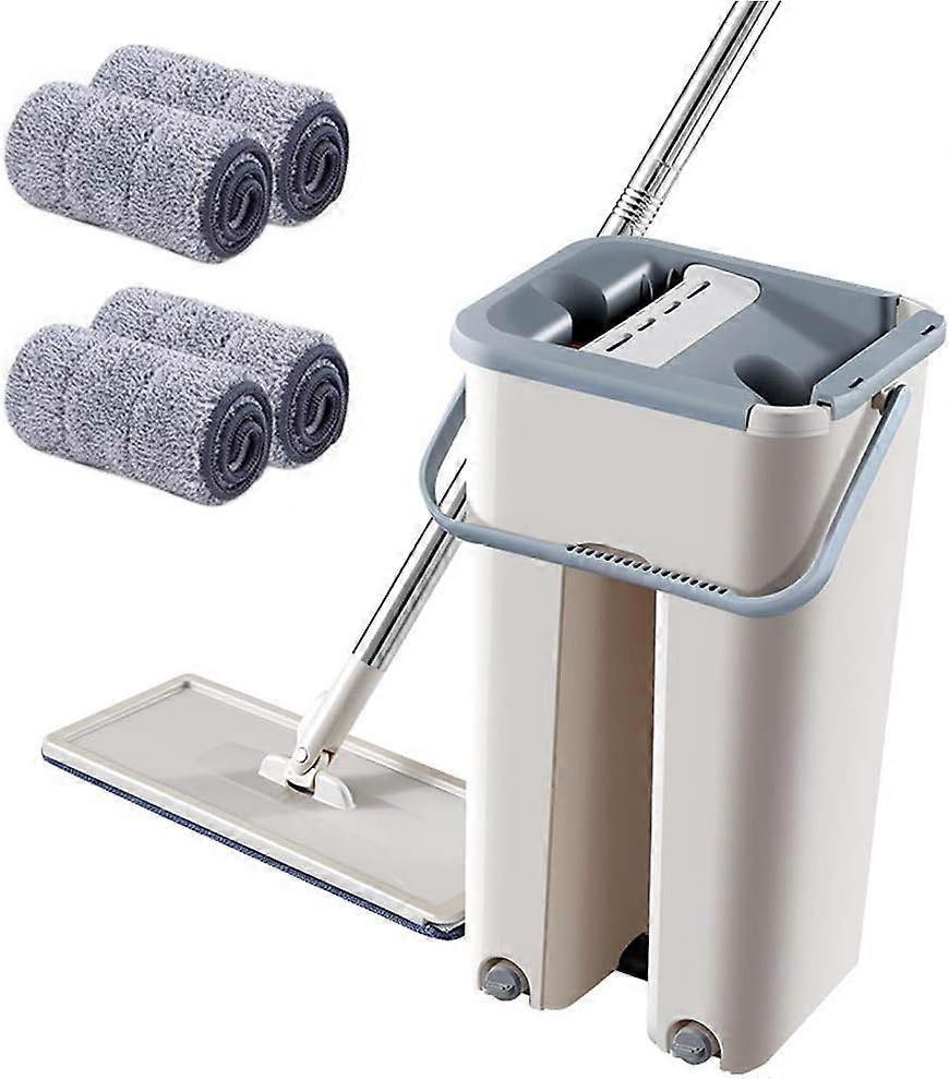 Foldable Flat Mop, Bucket Set, Squeegee Mop Pads, Floor Cleaner