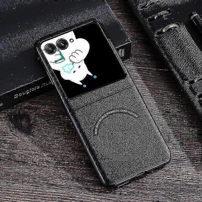 For Motorola Razr 50 Ultra Magsafe Case, Slim Anti-fingerprint Pu Leather Shockproof Case For Moto Razr 50 Ultra 2024