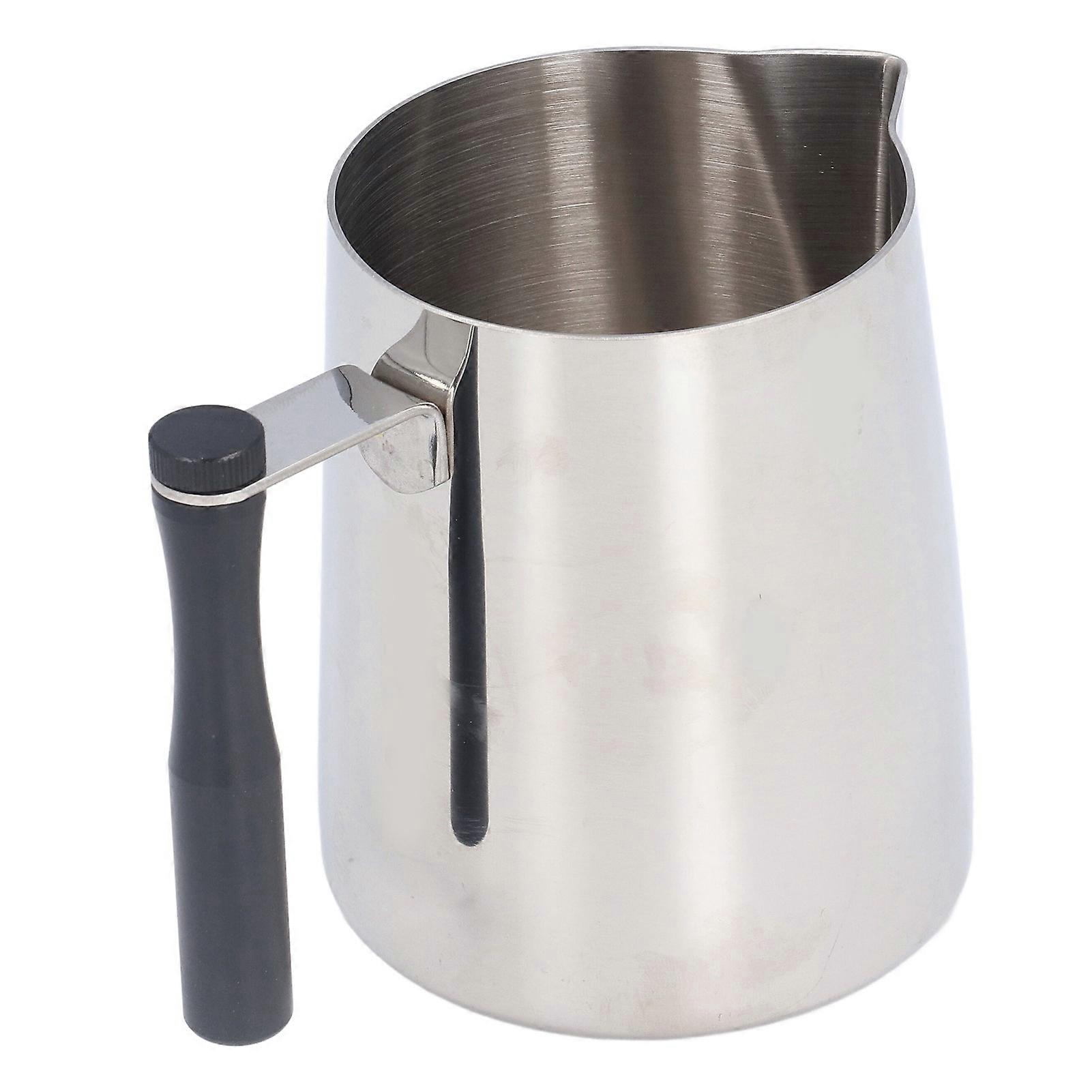 600ML Stainless Steel Coffee Frothing Pitcher with Break Resistance and Detachable Handle for Milk Frothing