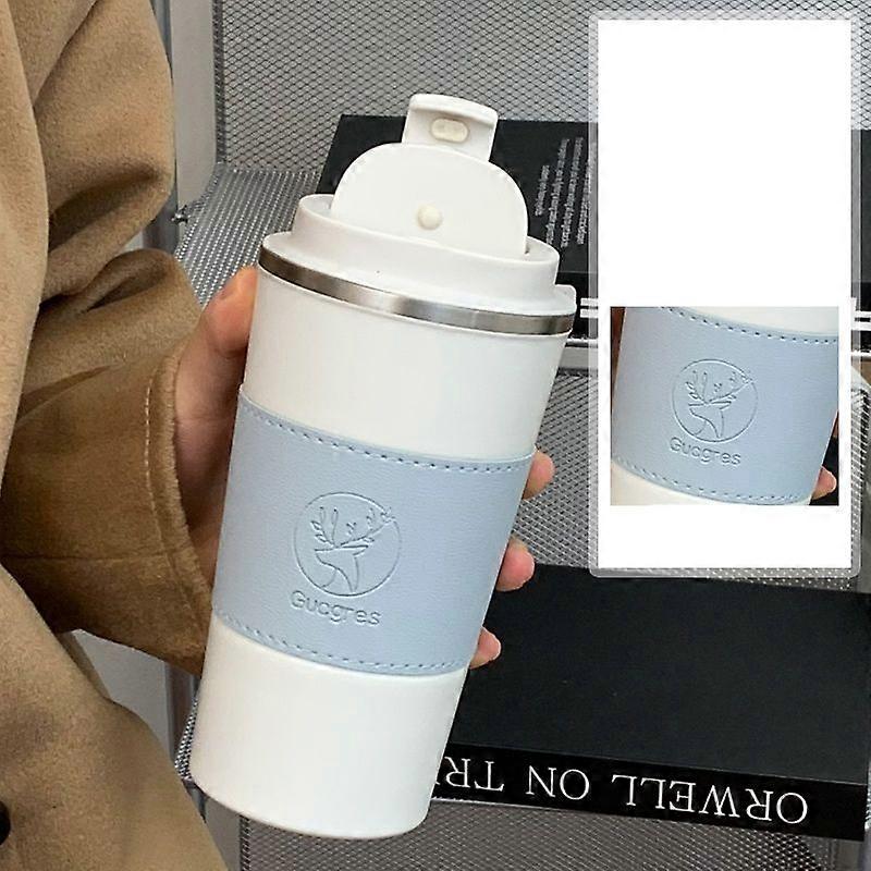 Coffee Travel Mug 17oz,Insulated Coffee Mug with Lid,Leakproof Coffee Thermos-White