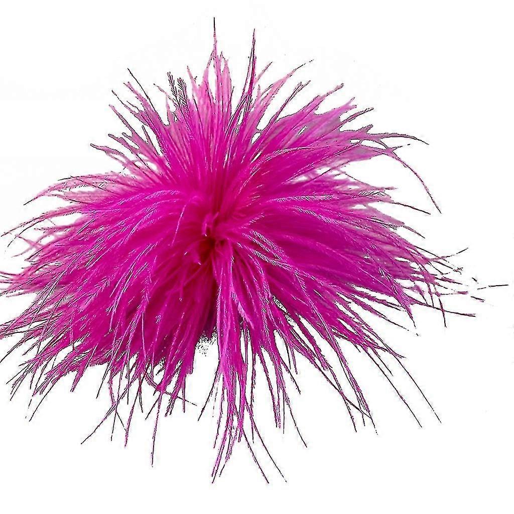 Brooch Feathers Corsages Cloth Decorations Material  Rose Red