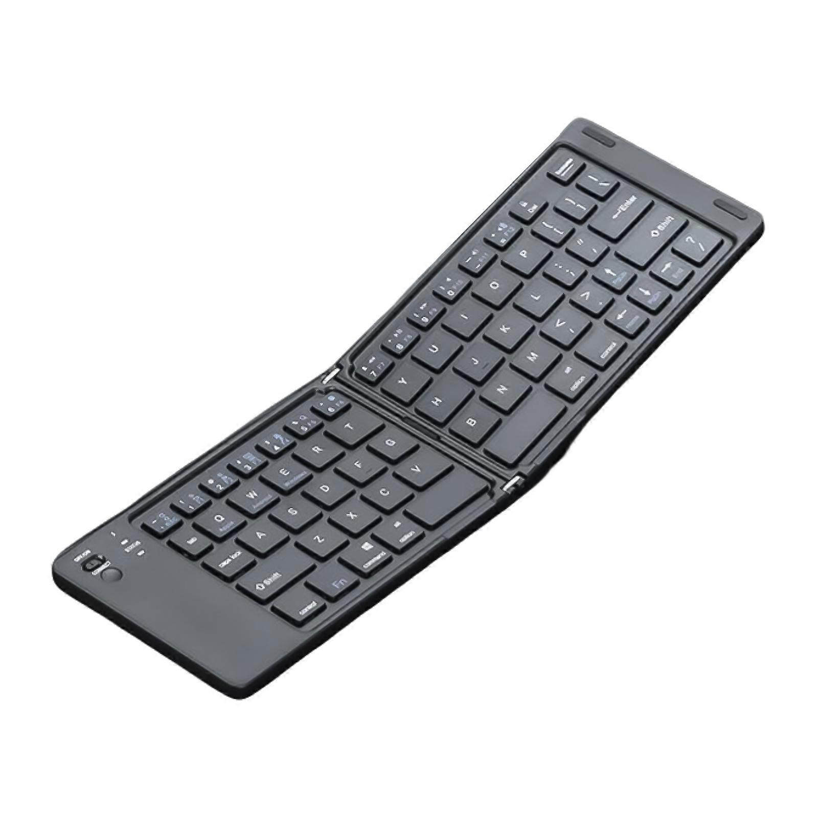 Foldable Bluetooth-compatible Keyboard Folding Travel Keyboard Portable Keyboard for Laptop Phone Smartphone and Tablet  Black