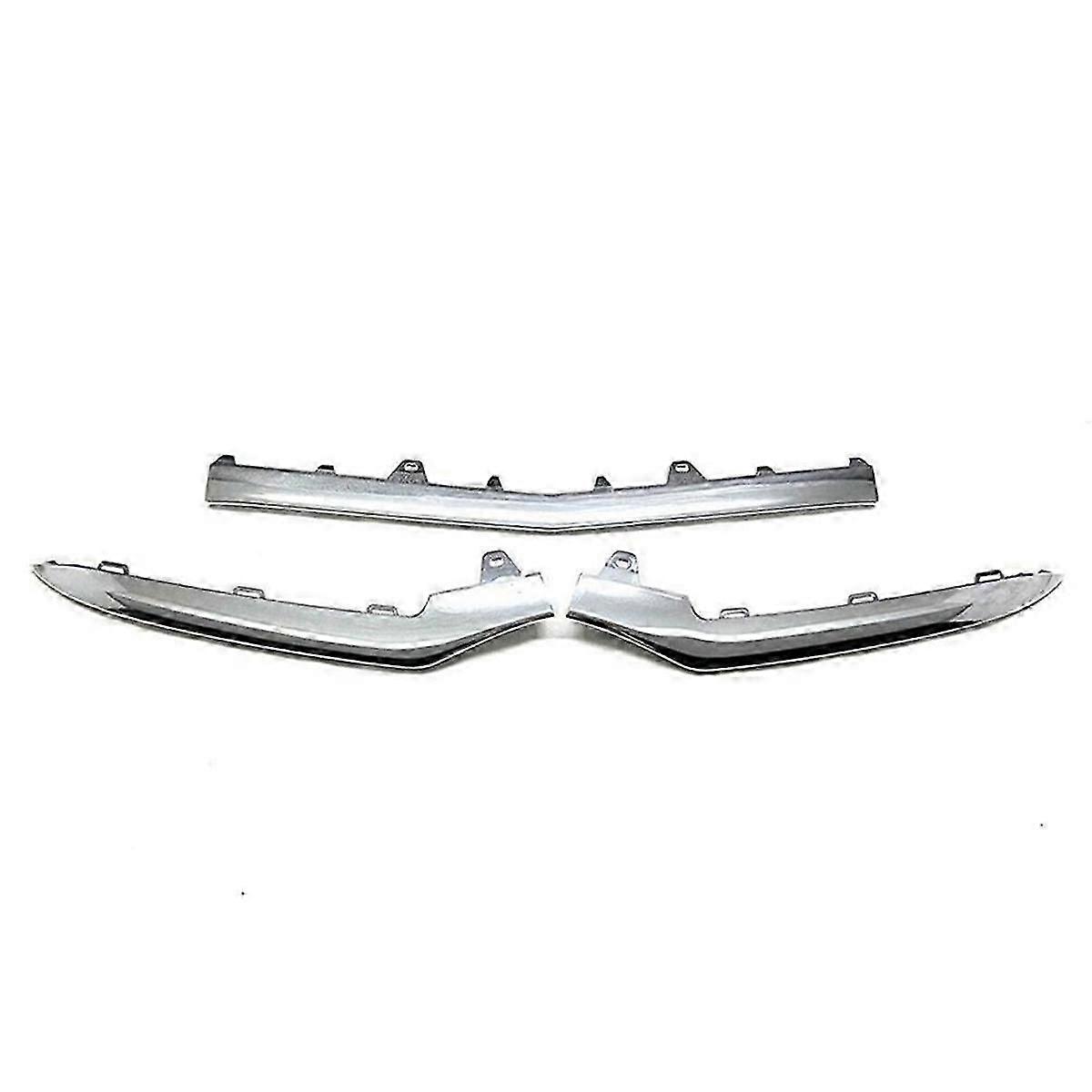 3Pcs Chrome Front Bumper Moulding Lip Trim Strip for E Class W212 14-16 A2128852774 A2128852874 A2128852674, B