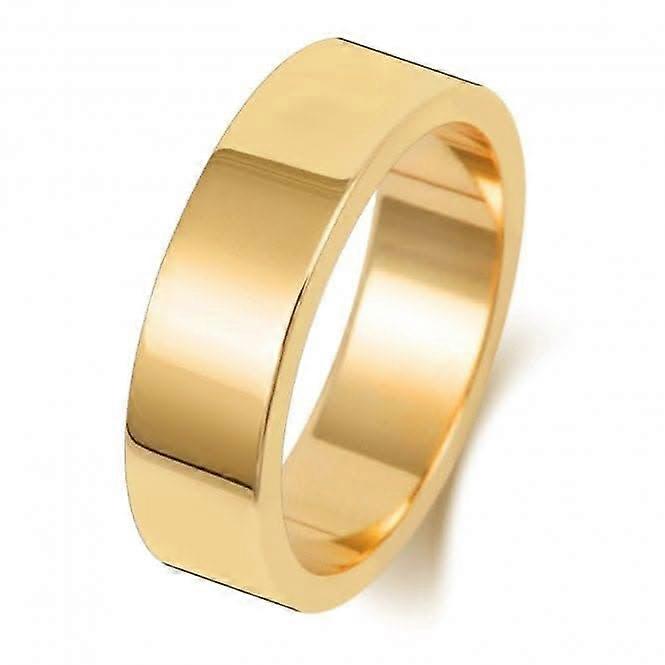Wedding Band 9K Flat Flat 6 mm - 1.5 Wedding Ring W176M