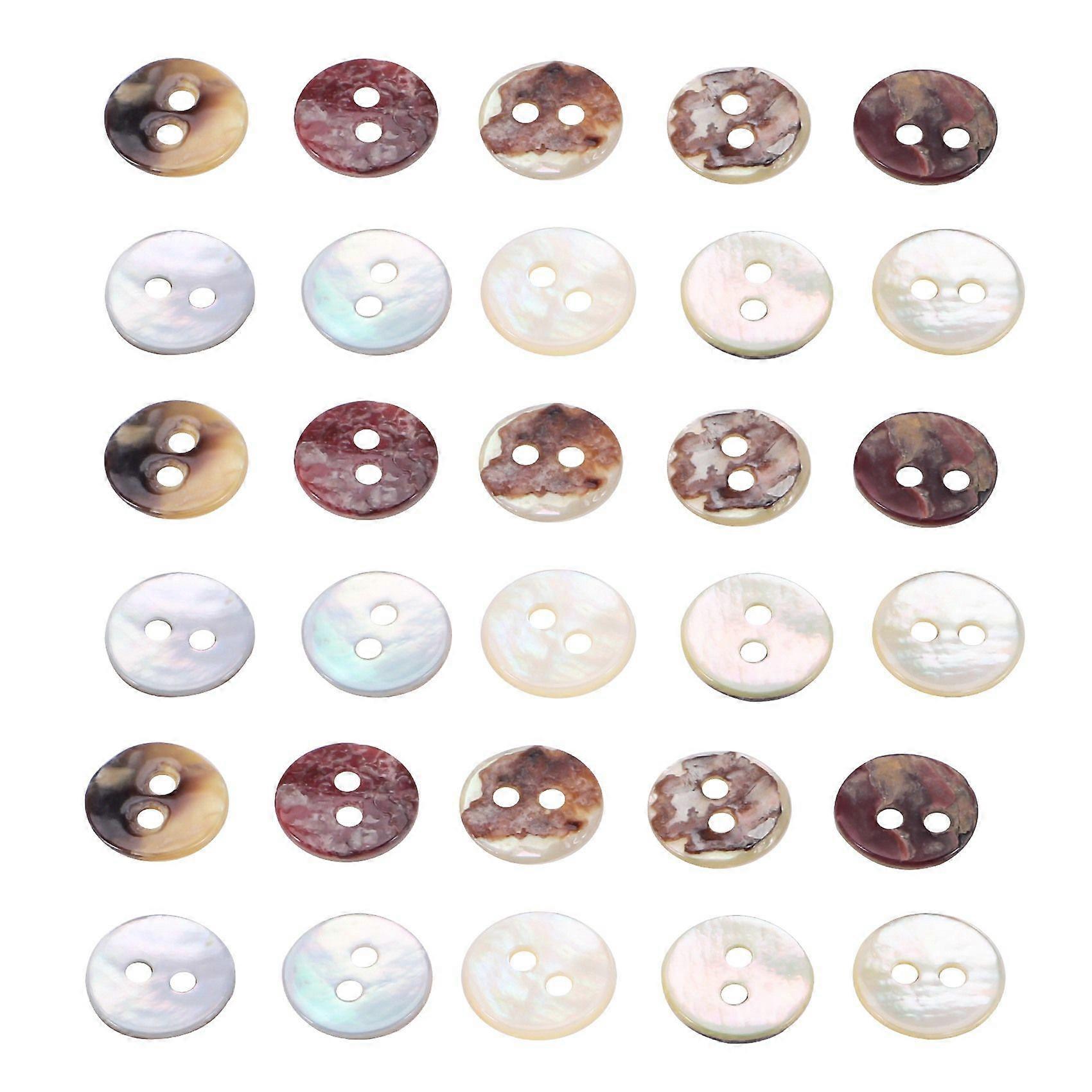 100 x 8 mm Pearl Buttons Mother of Pearl Shell Round Heads
