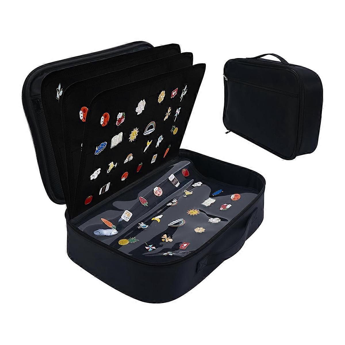 Enamel Pin Display Bag Pin Transaction Book, 12 Page Collectible Pins Board Storage Organization Box Suitable for Sizes