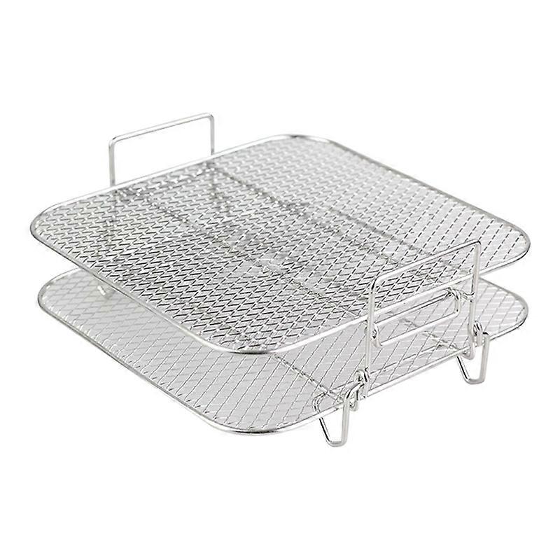 2-Layers Air Fryer Rack Stackable Grid Grilling Rack Stainless Steel