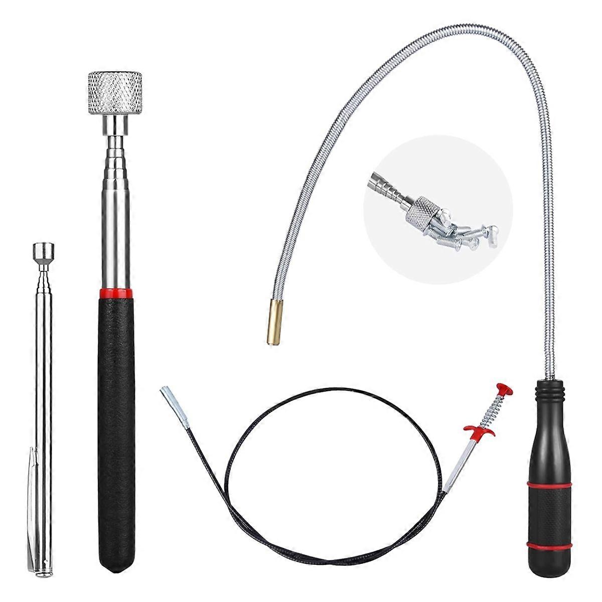 4 Pack Telescoping Magnet Pick-Up Tool Set, Extendable Magnetic Telescoping Pickup Tool 1-15 LB & 23
