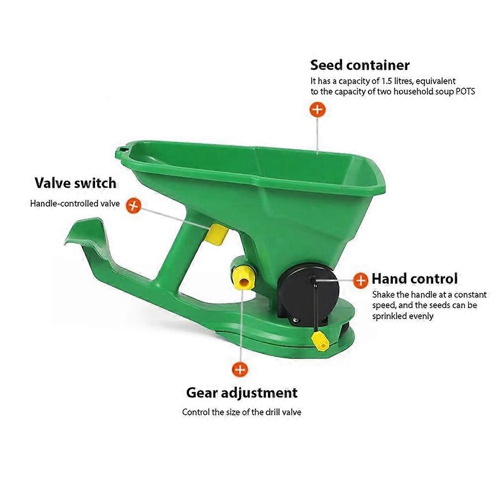 1.5L Handheld Seed Spreader Manual Small Seeder Field Fertilization Machine Multi-Purpose Lawn Grass Seed Spreader for Gardens Nurseries Lawns Small