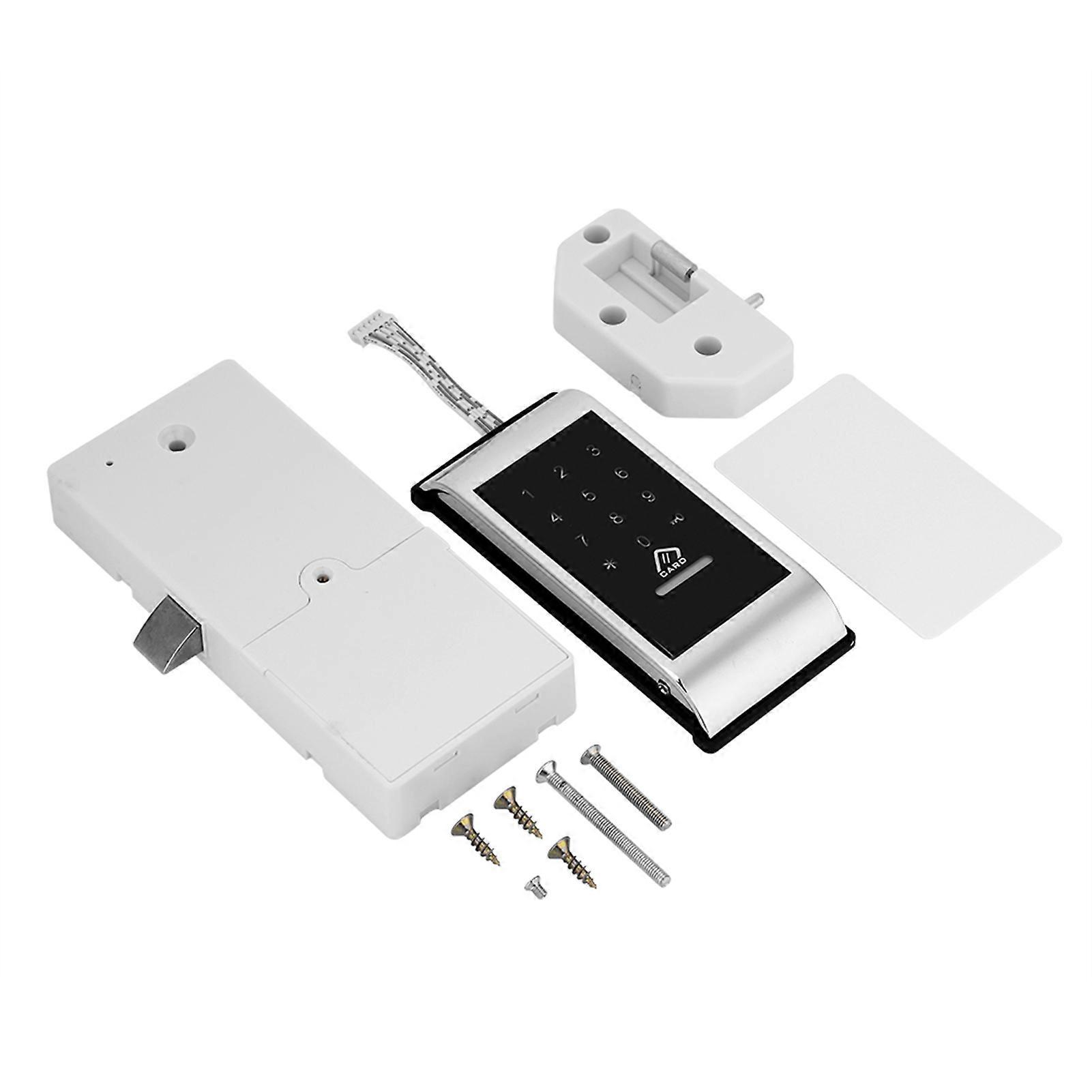 Serrure à clavier tactile avec mot de passe et clé d'accès, armoire de sécurité électronique numérique, casier codé (argent)