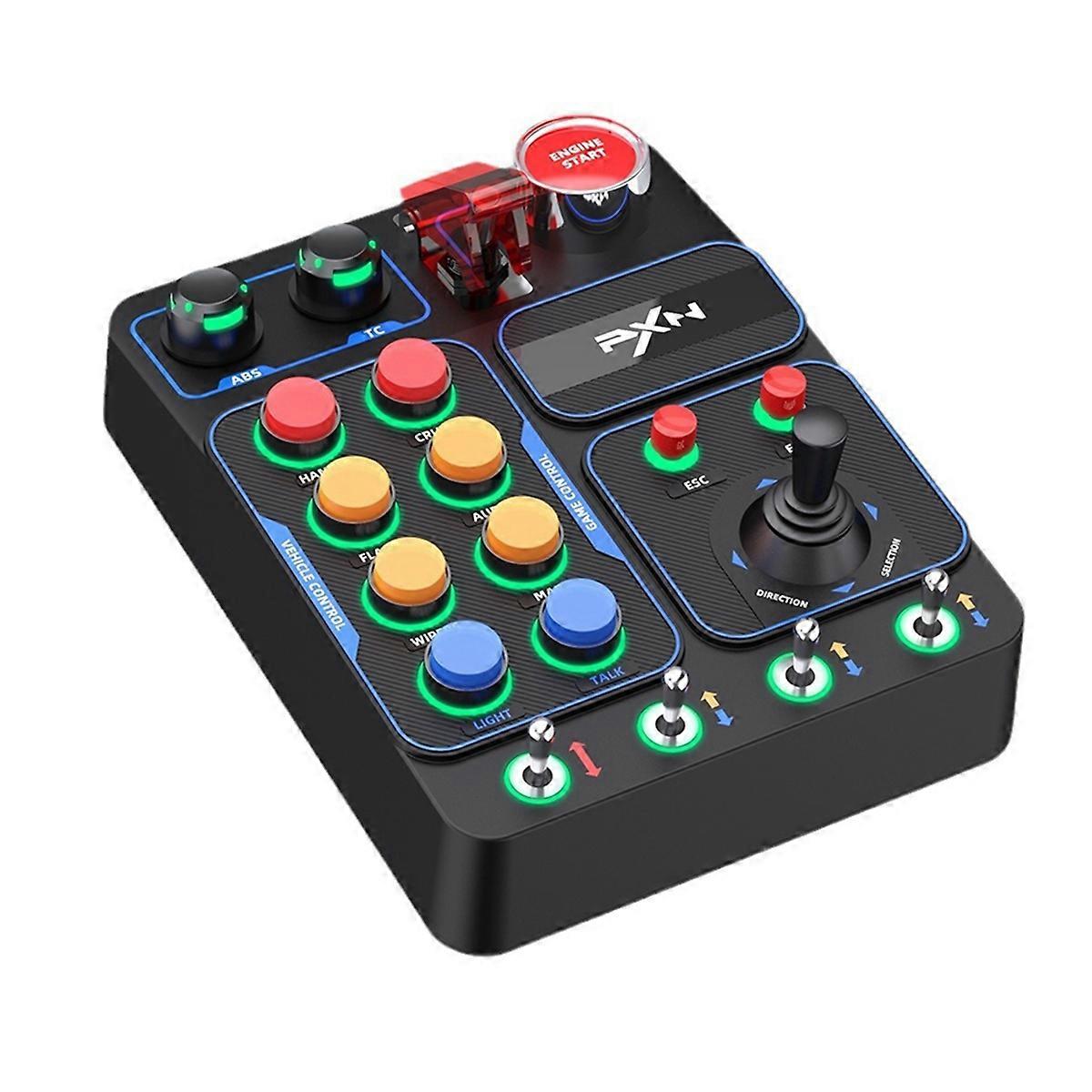 CB1 Simulator Race Control Box 30 Programmierbarer Tastengestängehebel Motor Start Stop RGB Panel für PC-Schalter