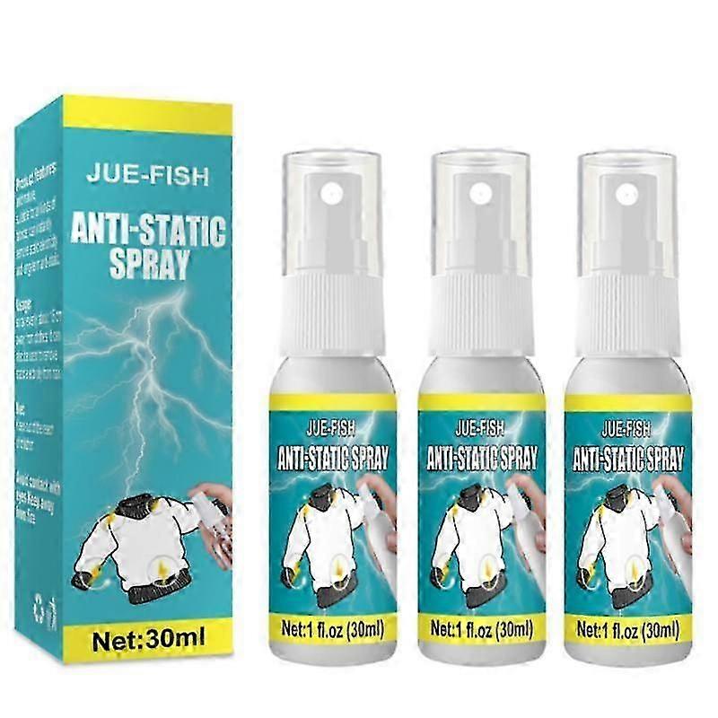 3x 30ML Anti Static Spray Static Remover Sprays For Clothes Lasting Anti-Wrinkle