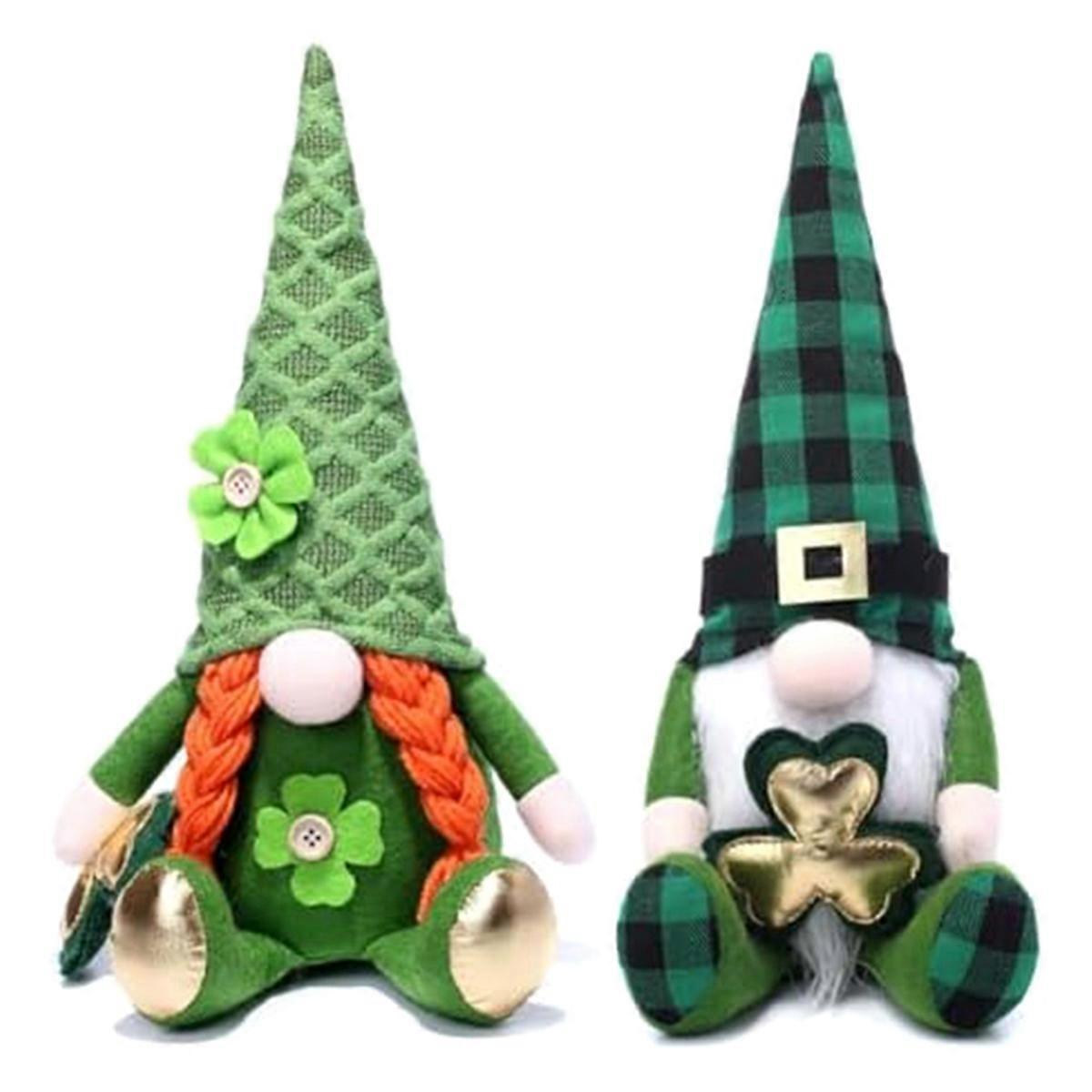  Patricks Day Gnomes Decorations, 2PCS Plush Gnomes