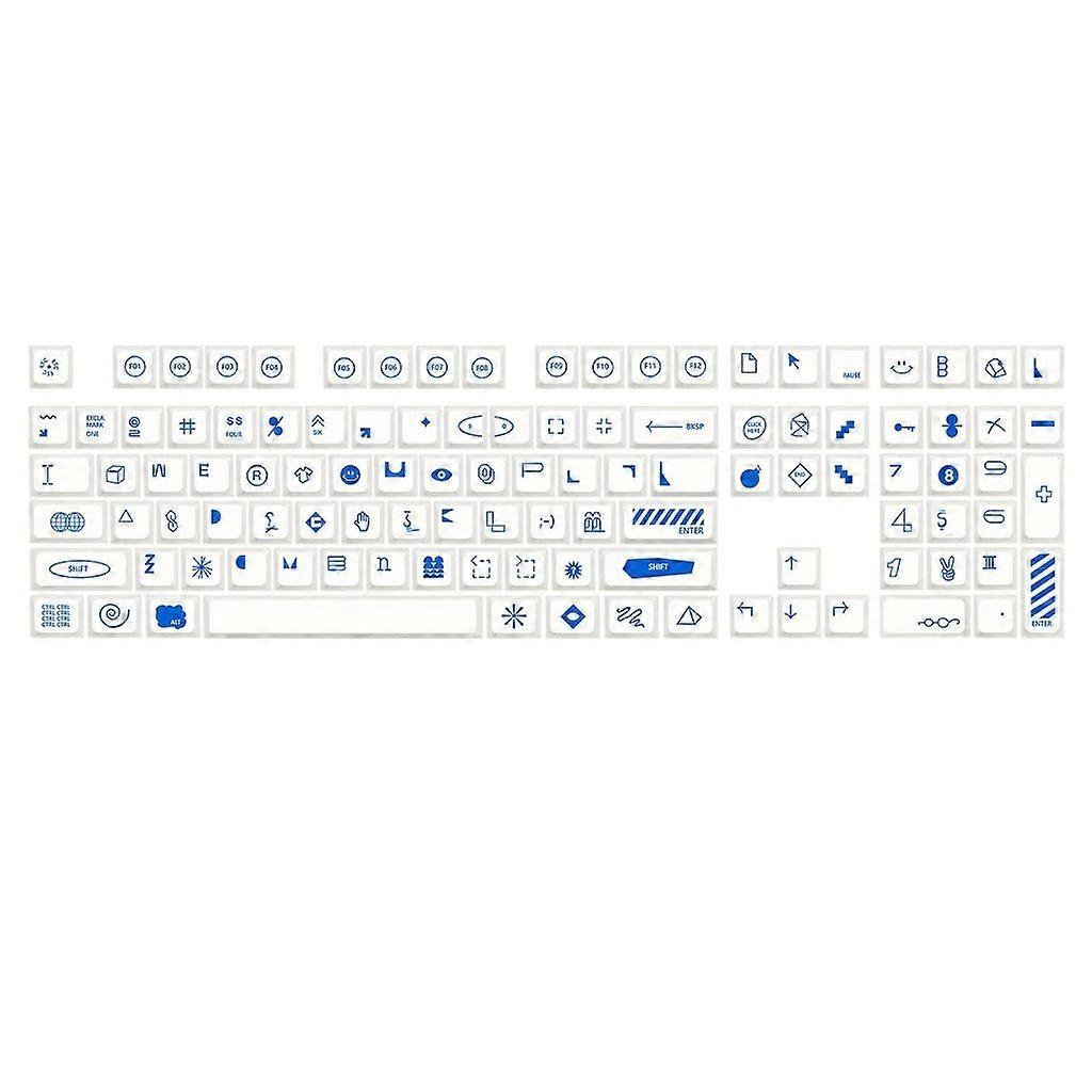108 Keys Keycap Set Blue Sign Theme For Game Mechanical Keyboard Keycaps
