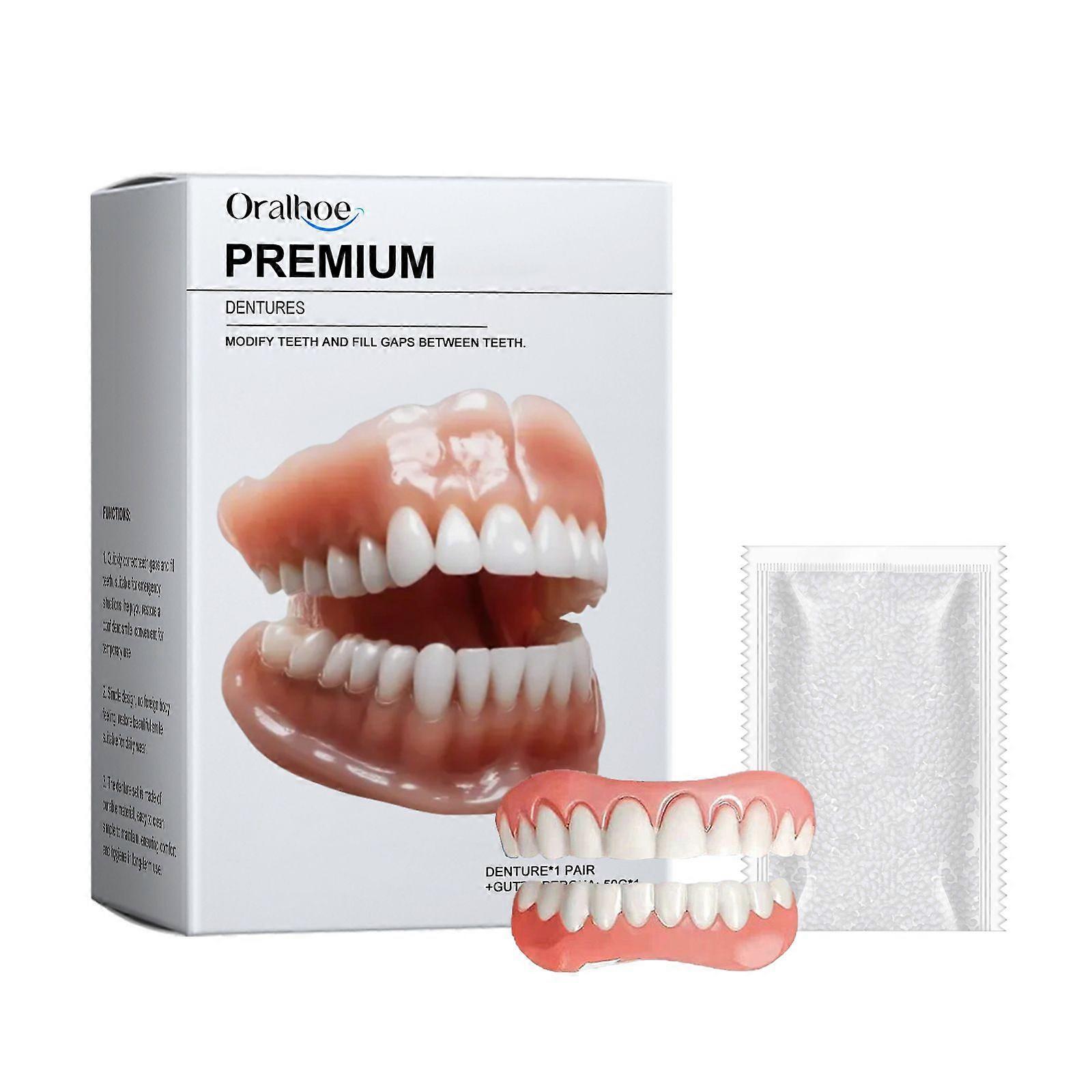 Silicone Reline Denture Set, Soft Denture Reline Kit, Comfortable & Waterproof Fake Teeth Solution for Daily Use