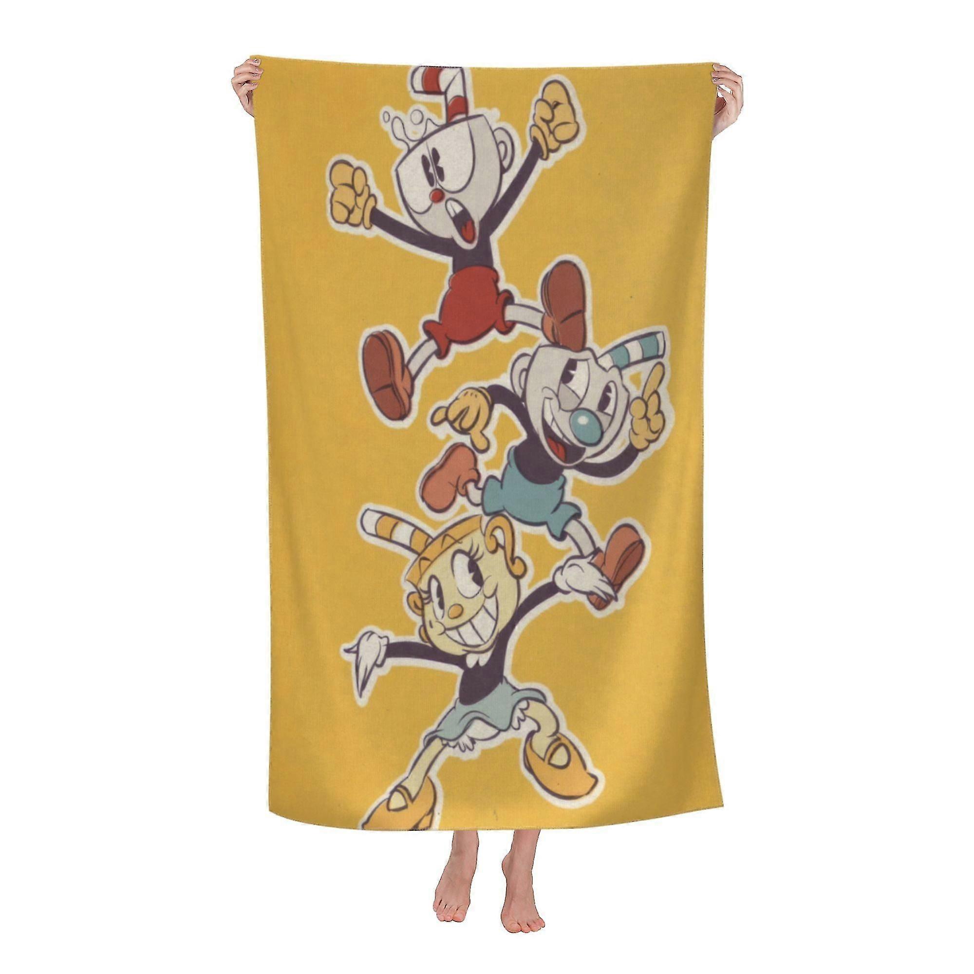 Cuphead Beach Towel, Large Microfiber Bath Towel