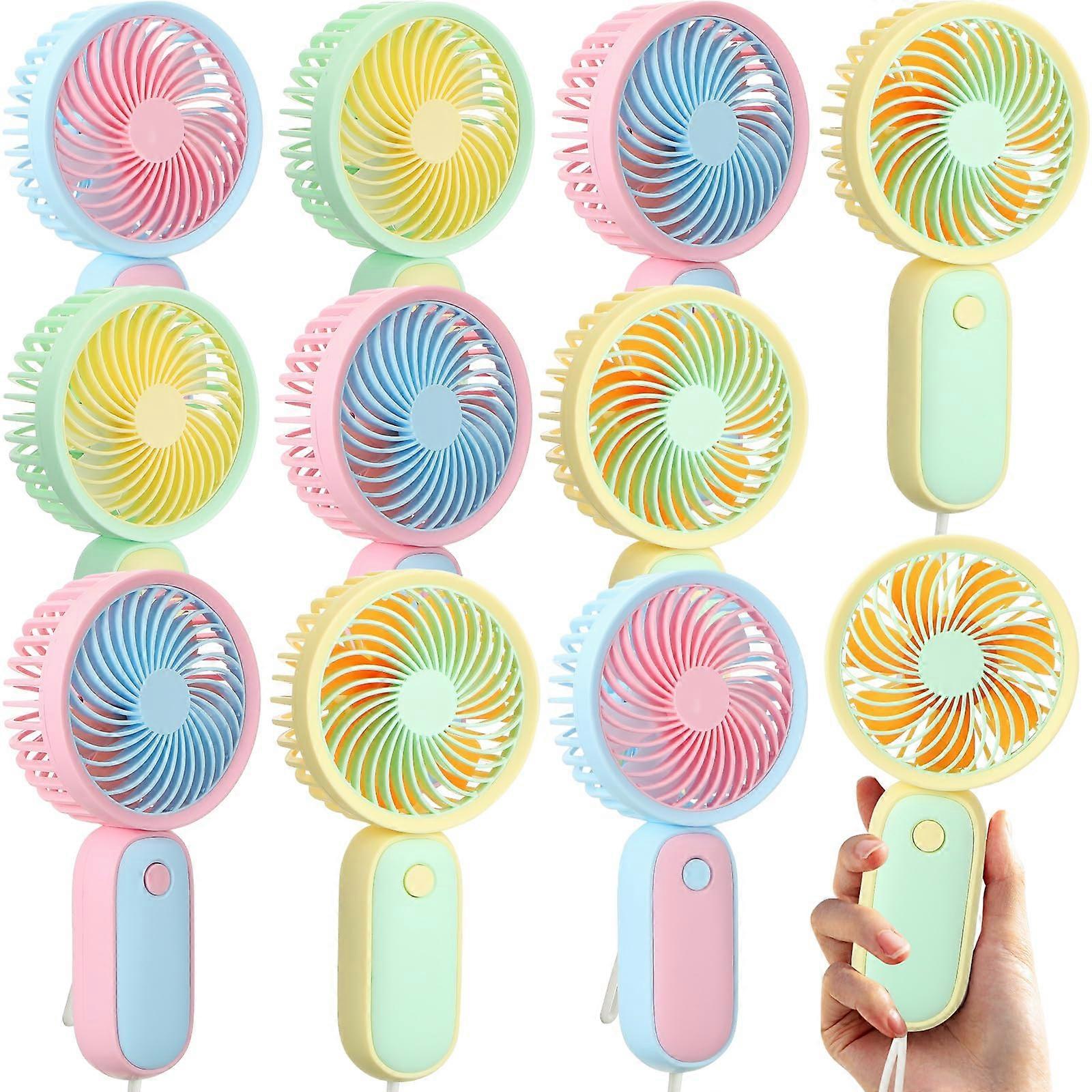 10 Pcs Mini USB Rechargeable Powerful Handheld Fan for Outdoor Travelling Small Size