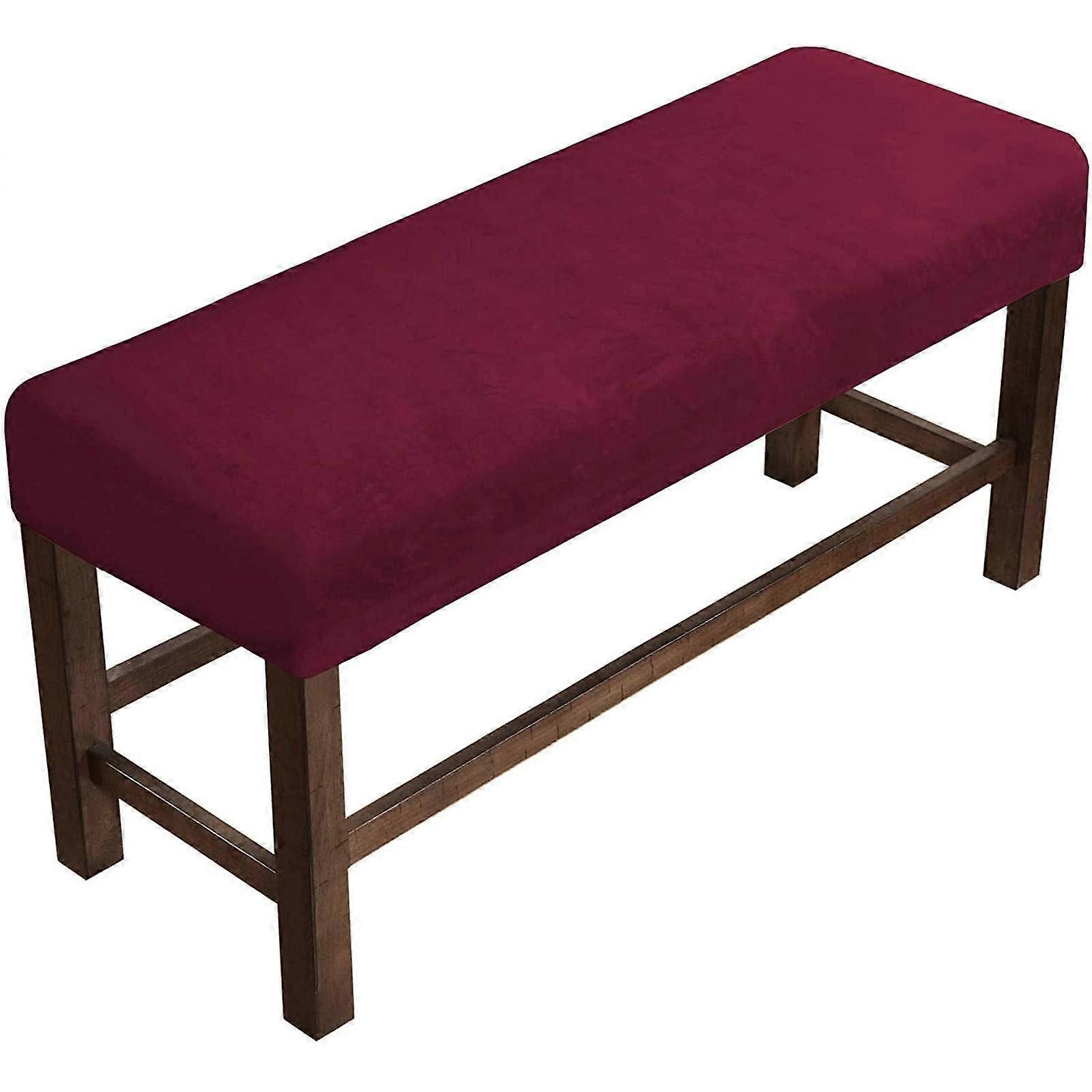 Velvet Upholstered Stretch Elastic Bench Slipcover for Dining Room Large Size