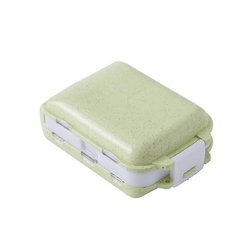 6 PCS C1617 Portable Dispensing Sealed Pill Box Wheat Straw Large-capacity Storage Box