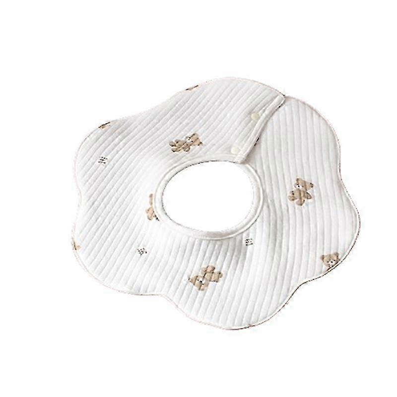 White Single-Piece Polyester Feeding Bib for Babies