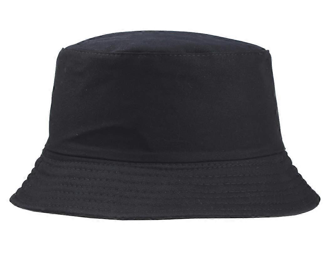 Unisex Cotton Solid Sun Hat Aquarius Foldable Black For Beach And Travel