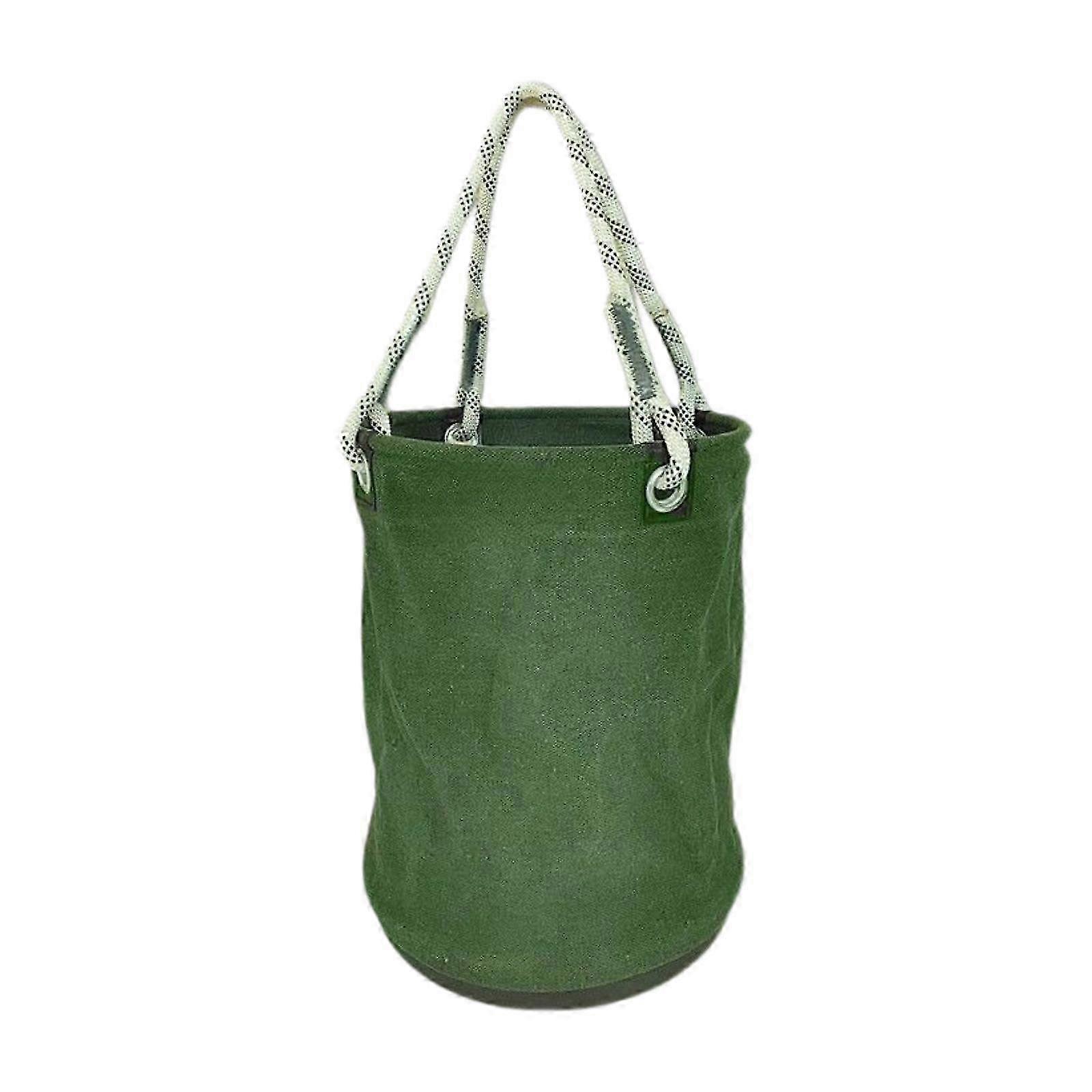 Foldable Canvas Bucket with PP Base, Wide Wall Tool Pouch for High Altitude Maintenance