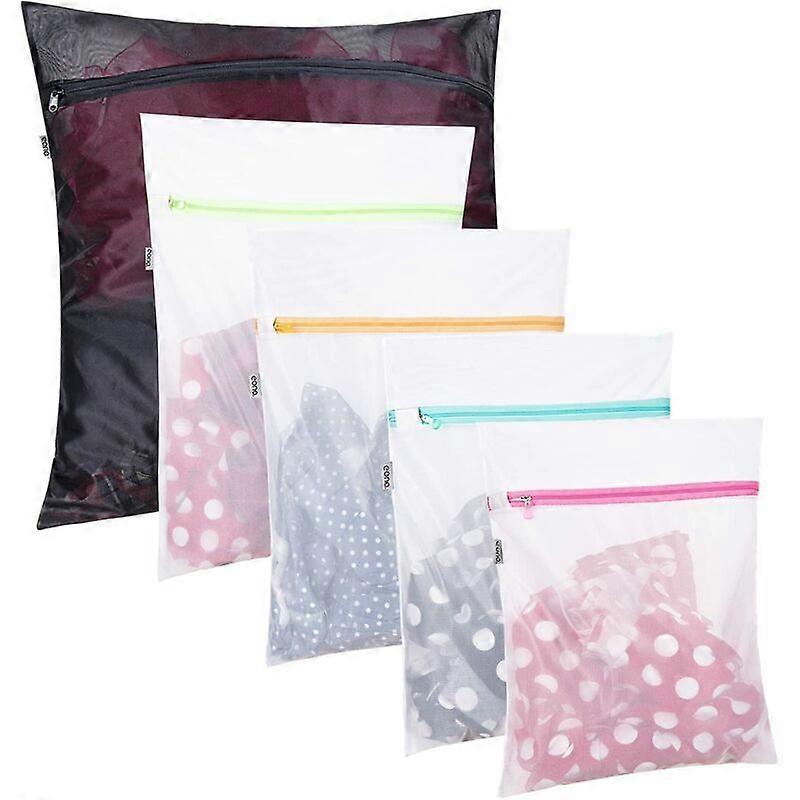 Wäschesäcke, Wäschenetz, Netzwäschebeutel, Waschmaschinentasche, Waschnetz, für Bluse, Schuh, Strümpfe, BH, Dessous, 5er Set (1XL+2L+2M)
