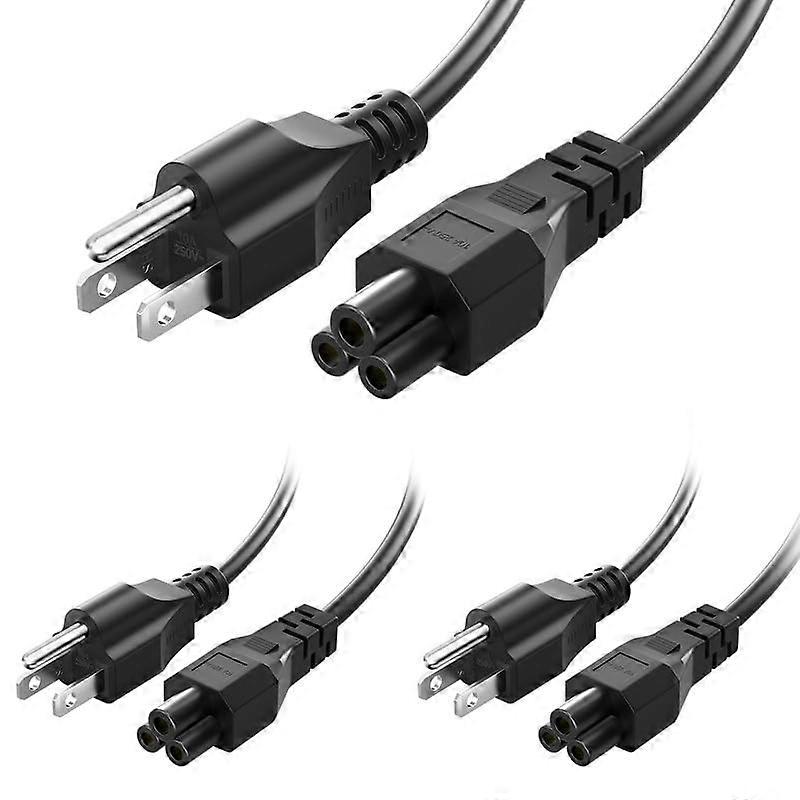 3 Pack 10FT Long 3 Prong TV Power Cord NEMA 5-15P to C5 Compatible with LG TVs and Other Devices