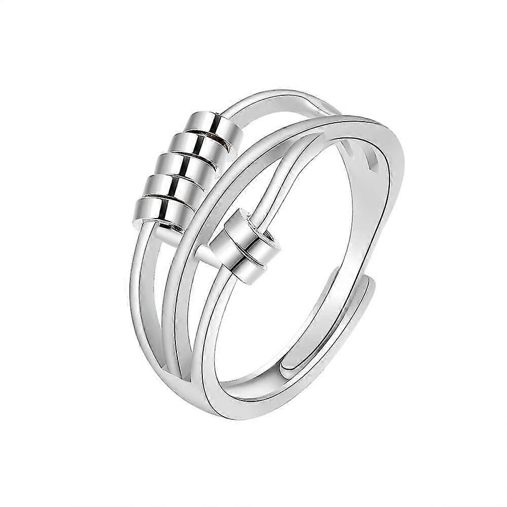 Three-ring Ring Multi-turn Transfer Beads Index Finger Ring Opening Adjustable Ring Jewelry