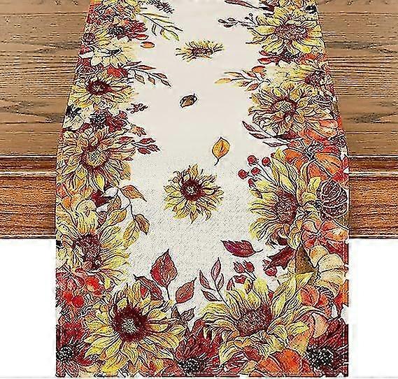 Autumn Table Flag,thanksgiving Maple Leaf Table Thanksgiving Table Flag Harvest Festival Maple Leaf Sub Tablecloth With Sewn Trim 33*90cm