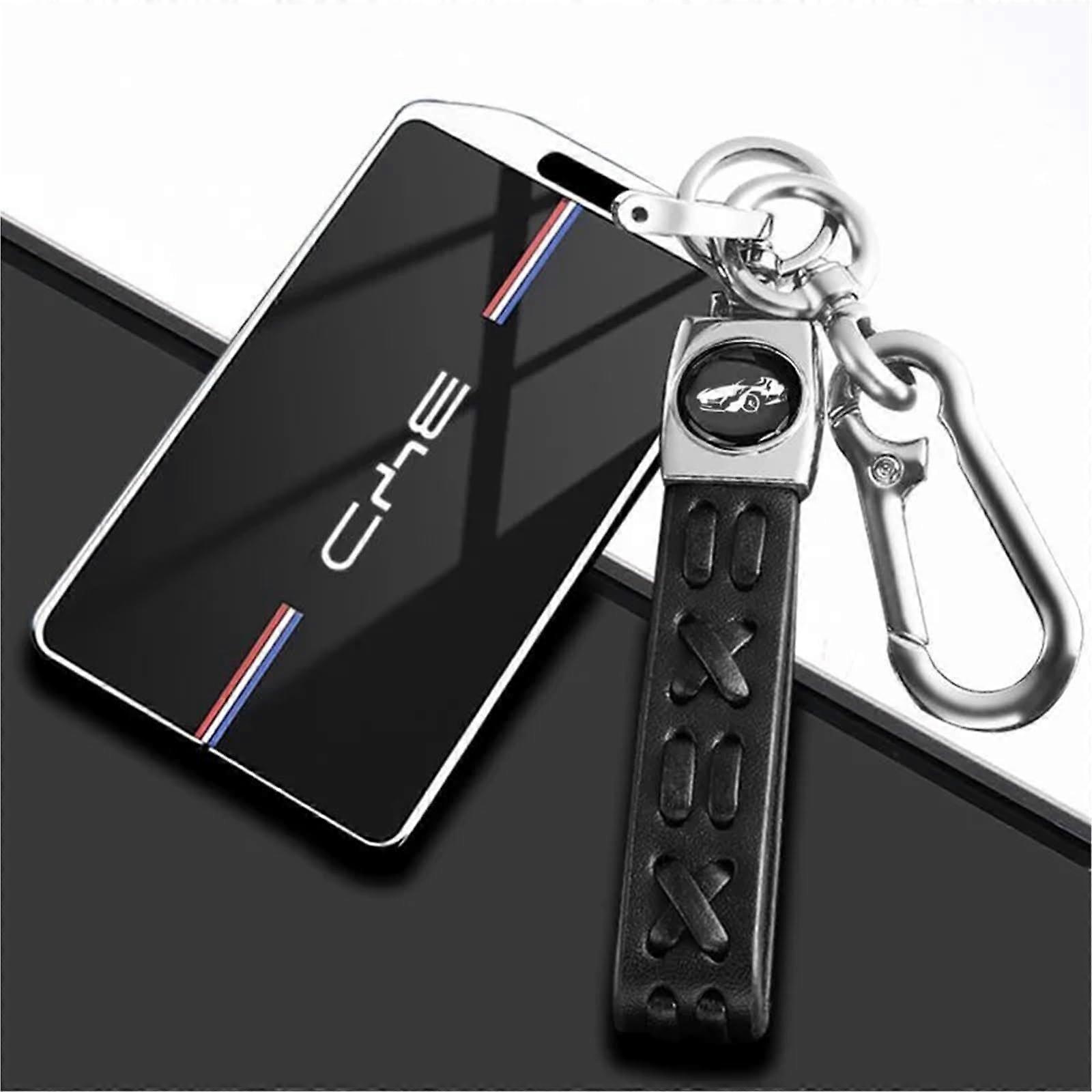 Zinc Alloy Remote Key Case Cover Compatible for BYD Seal Atto 3 Han EV Dolphin Lied/Tang Dm Qin Plus Song Pro MAX Yuan(C1with Chain)