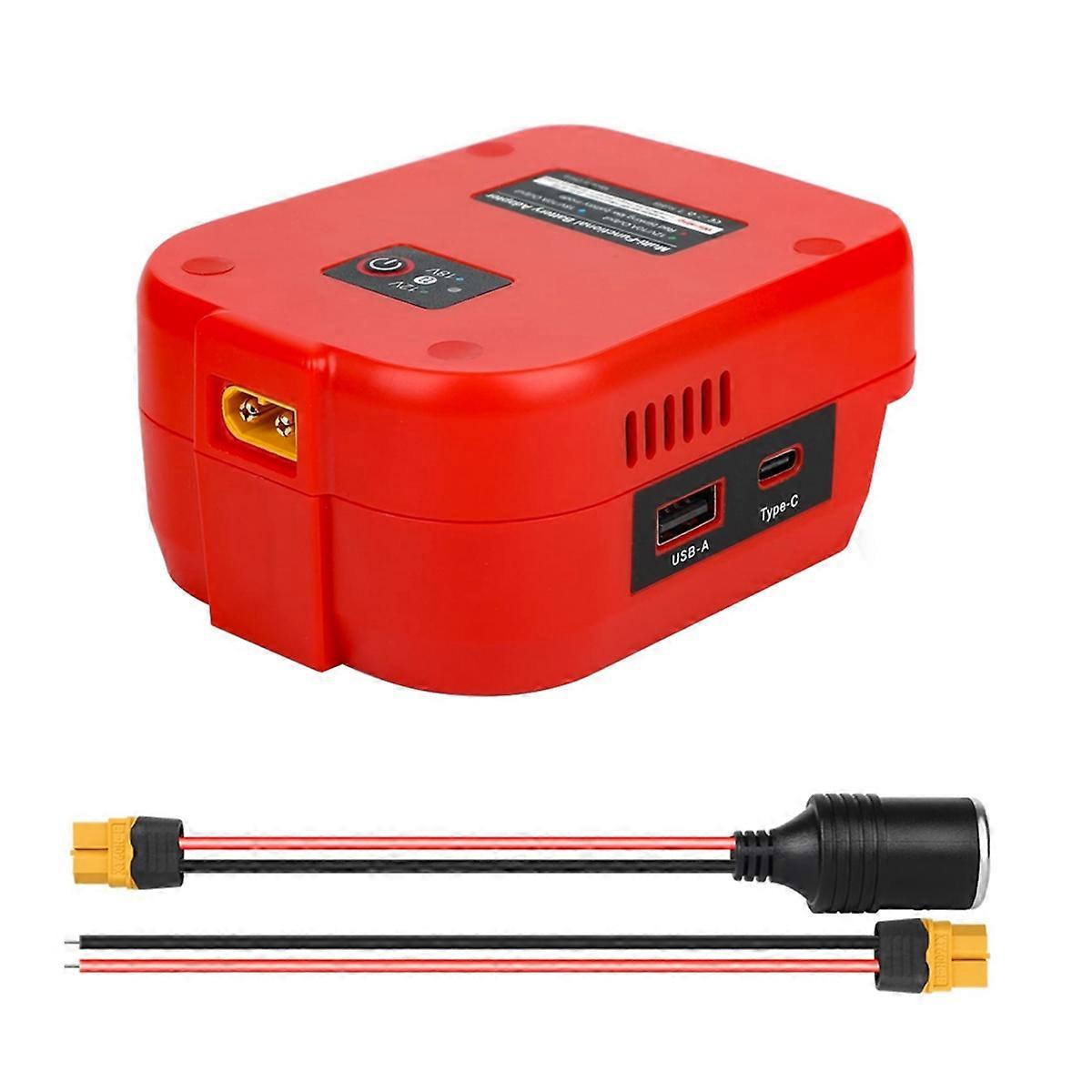 Battery Adapter with USB/Type-C/XT60 Port, 18V to 12V Converter for 18V Battery for
