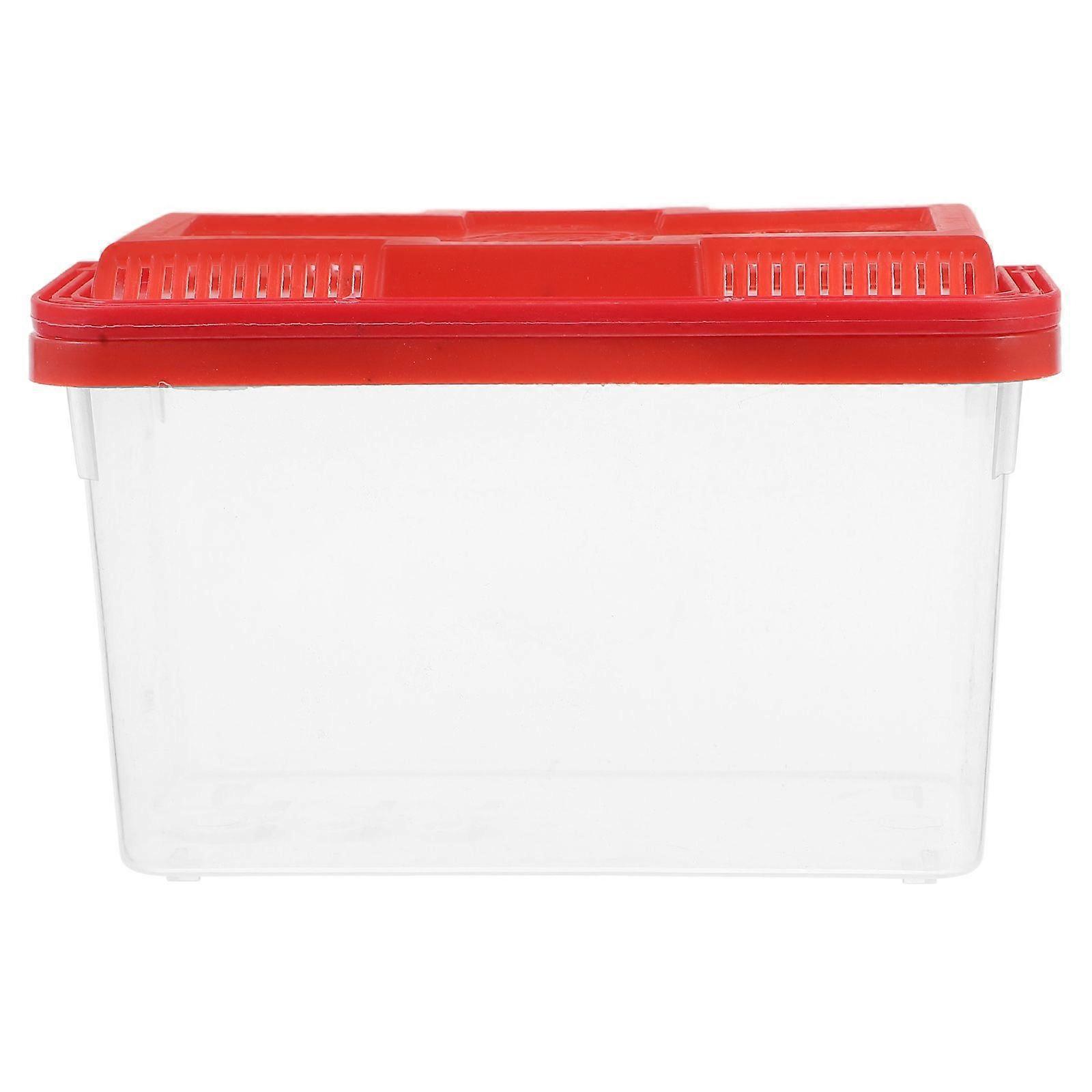 Portable Fish Tank Handheld Plastic Fish Tank Transparent Cutout Small Aquarium With Handle For Reptile Turtle And Pet Fish