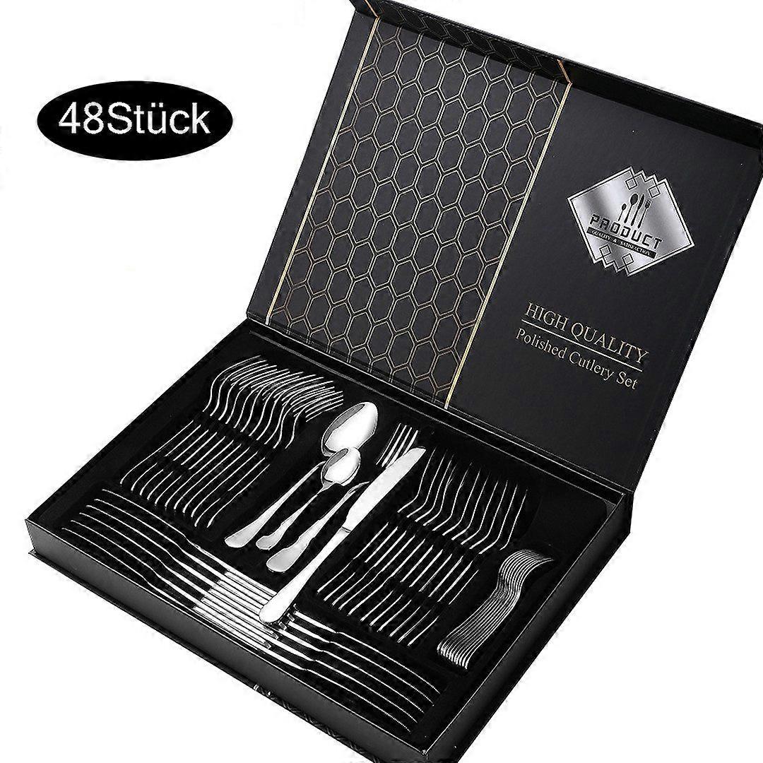 48-piece cutlery set, cutlery set with knife fork spoon, kitchen essentials, dining accessories