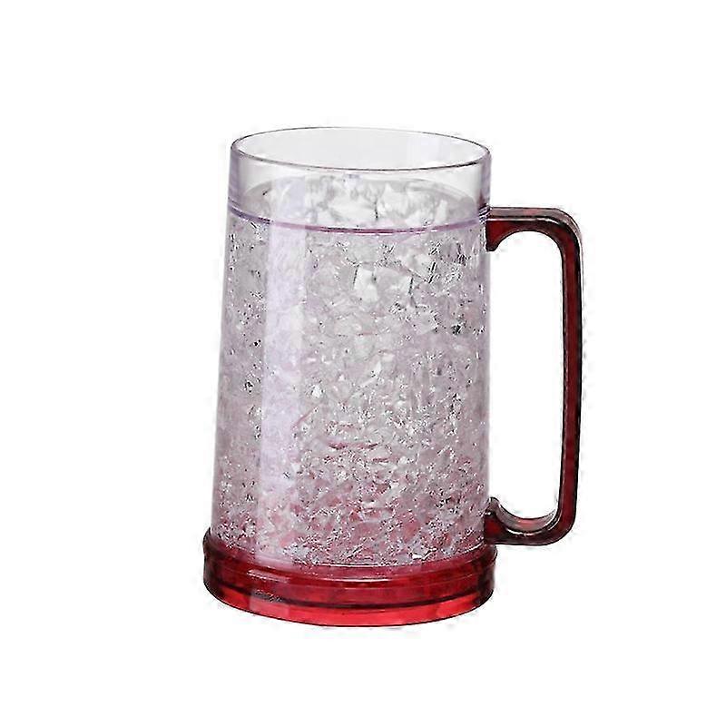 Refrigeration cup plastic double layer gel cup--Red