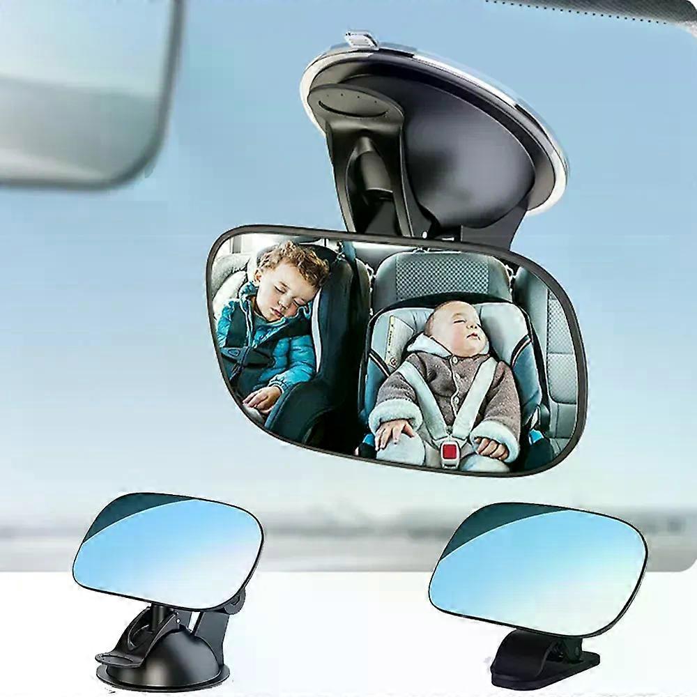 Car Rearview Mirror Wide View Safety Mirror compatible for  Windshield Infant Seats Clear Reflection 360 Degree Rotatable Adjustable