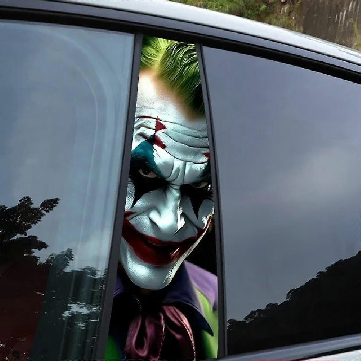 2PCS Graffiti Car Stickers Waterproof Durable B-Pillar Cover Auto PET Decals for Cartoon Car Decoration