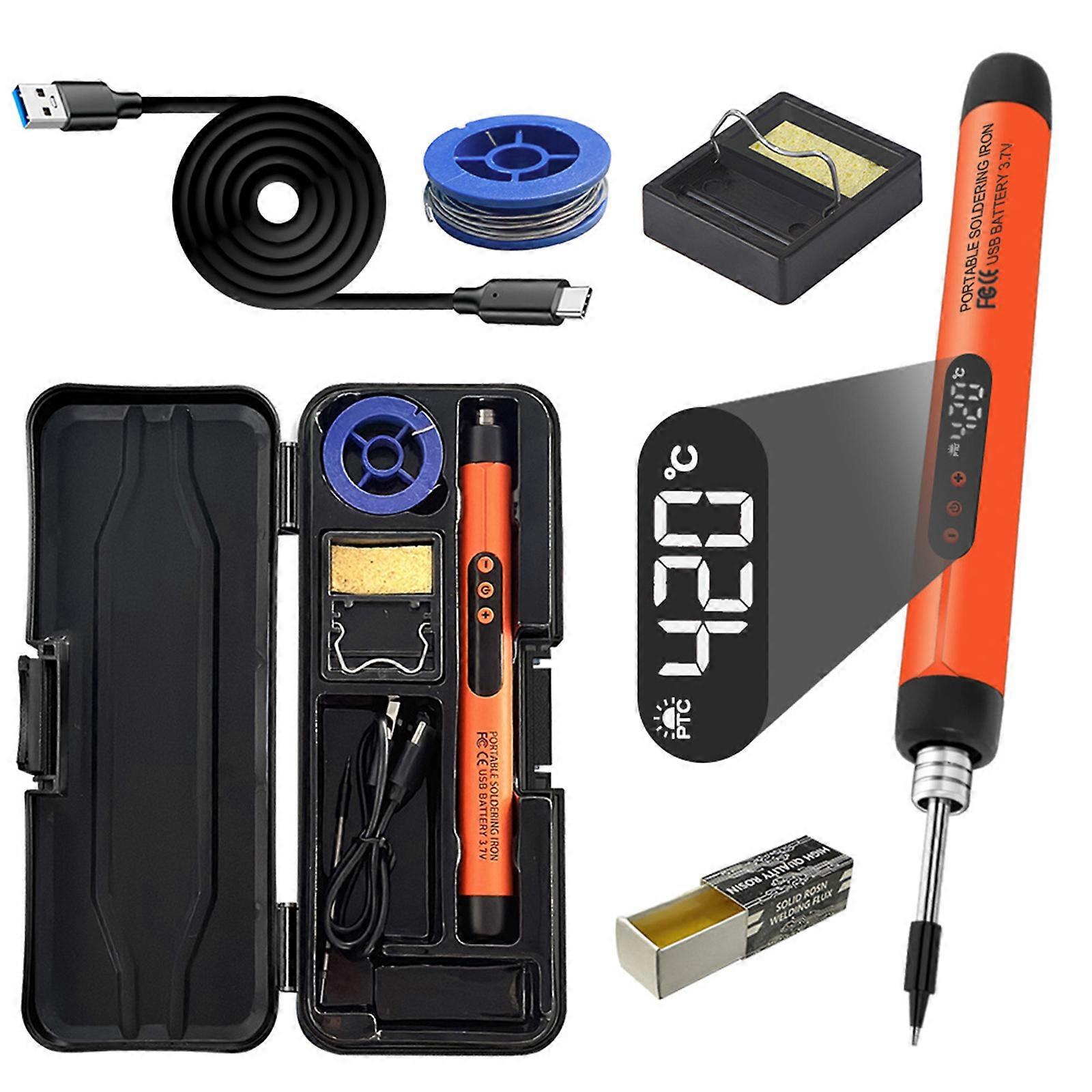 USB LED ψηφιακή επίδειξη ηλεκτρική συγκόλληση σιδήρου κιτ ασύρματο ρυθμιζόμενο θερμοκρασία συγκόλλησης συγκόλλησης εργαλείο επισκευών πορτοκαλί χρώμα